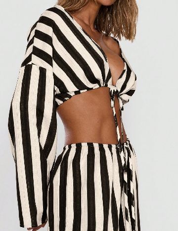 Top Musera, crem/negru