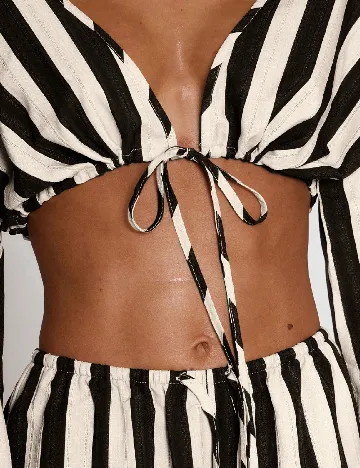 Top Musera, crem/negru