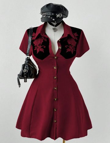 Rochie scurta SHEIN CURVE, rosu