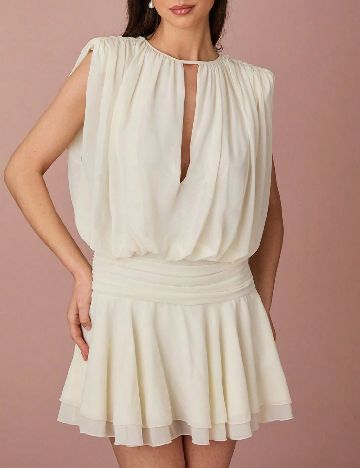 Rochie scurta SHEIN, ecru