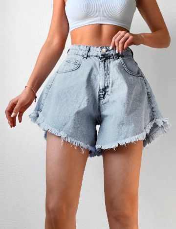 Pantaloni scurti SHEIN, albastru