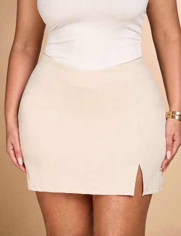 Fusta SHEIN CURVE, bej