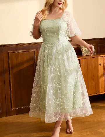 Rochie medie SHEIN CURVE, verde