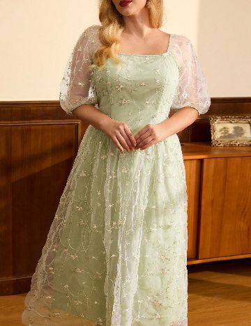 Rochie medie SHEIN CURVE, verde