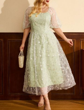 Rochie medie SHEIN CURVE, verde