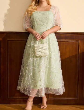 Rochie medie SHEIN CURVE, verde