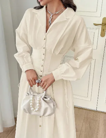 Rochie lunga SHEIN, crem