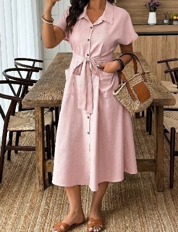 Rochie medie SHEIN CURVE, roz