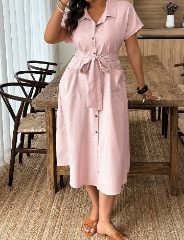 Rochie medie SHEIN CURVE, roz