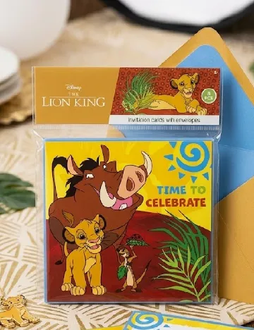 Invitatii cu plicuri 8 bucati Disney, mix culori