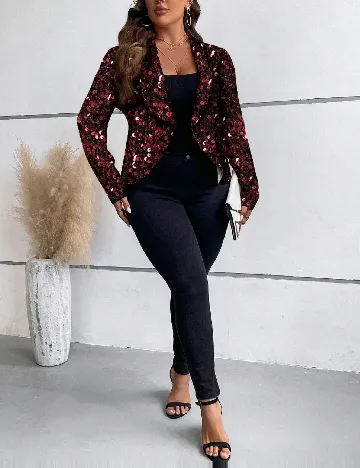 Blazer SHEIN CURVE, rosu