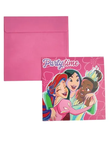 Invitatii cu plicuri 8 bucati Disney, mix culori