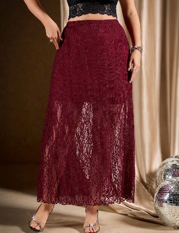 Fusta SHEIN CURVE, visiniu