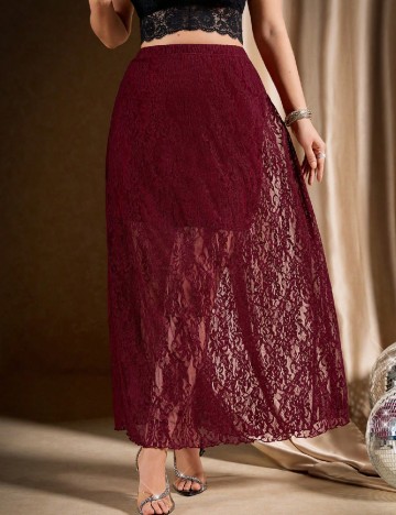 Fusta SHEIN CURVE, visiniu