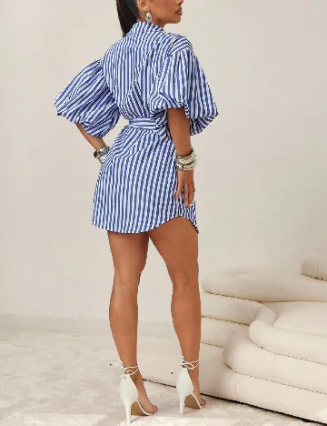 Rochie scurta SHEIN, alb/albastru