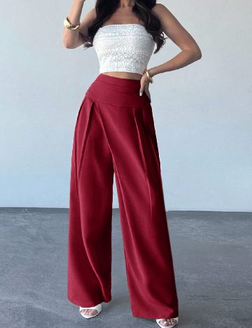 Pantaloni SHEIN, rosu