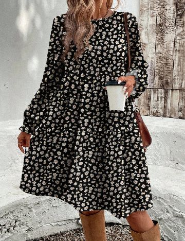 Rochie scurta SHEIN CURVE, floral print