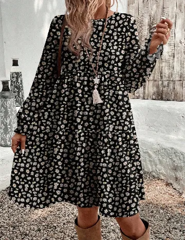 Rochie scurta SHEIN CURVE, floral print