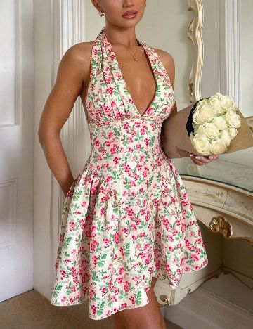 Rochie scurta SHEIN, floral print