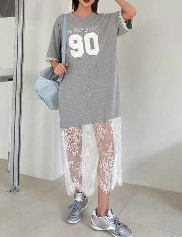 Rochie lunga Dazy, gri