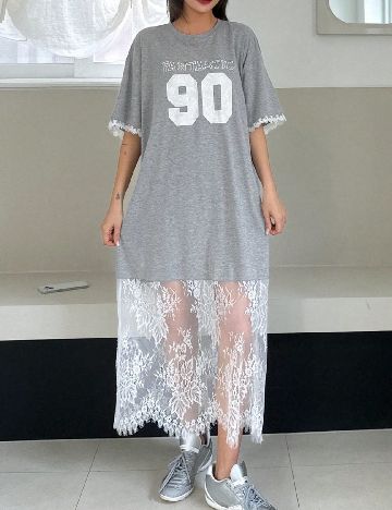 Rochie lunga Dazy, gri