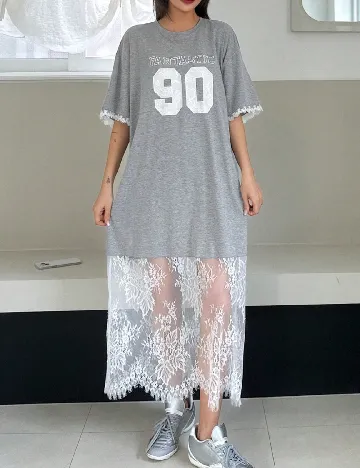 Rochie lunga Dazy, gri