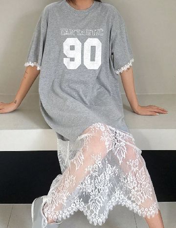 Rochie lunga Dazy, gri