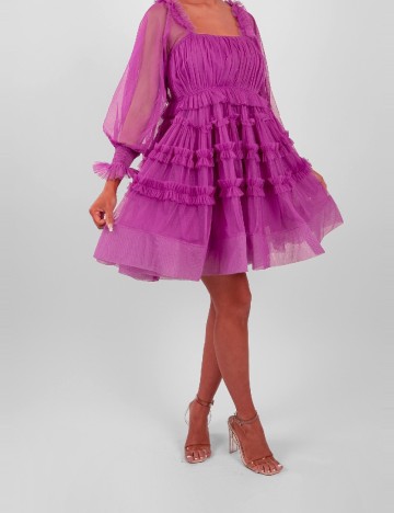 Rochie scurta LACE & BEADS, mov