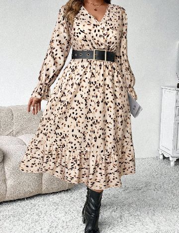 Rochie medie SHEIN CURVE, crem