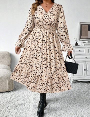 Rochie medie SHEIN CURVE, crem