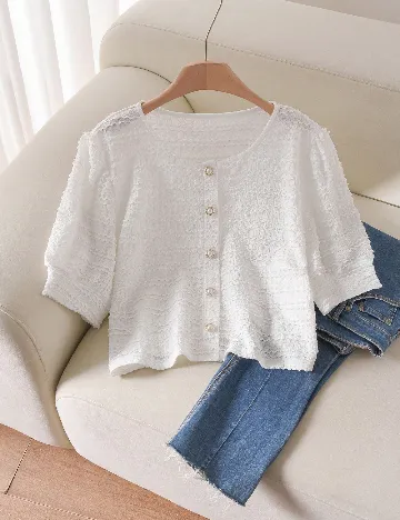 Bluza SHEIN CURVE, alb