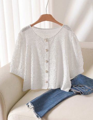 Bluza SHEIN CURVE, alb