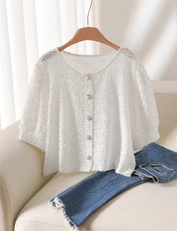 Bluza SHEIN CURVE, alb