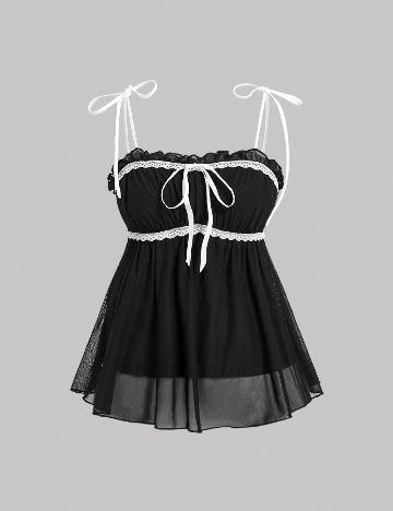 Top SHEIN, negru/alb