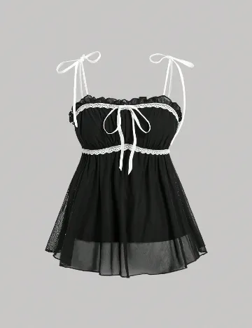 Top SHEIN, negru/alb