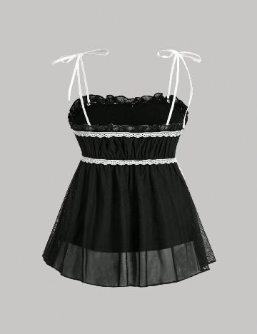 Top SHEIN, negru/alb