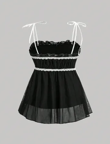 Top SHEIN, negru/alb