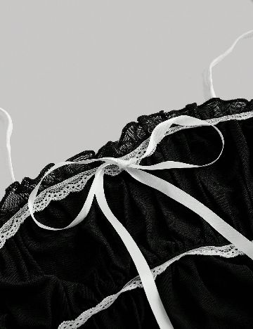 Top SHEIN, negru/alb