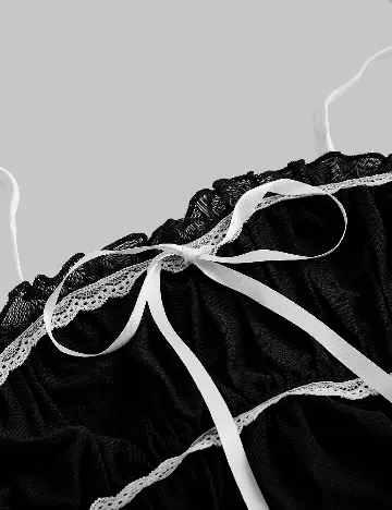 Top SHEIN, negru/alb