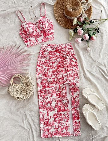 Compleu SHEIN, alb/roz