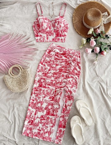 Compleu SHEIN, alb/roz