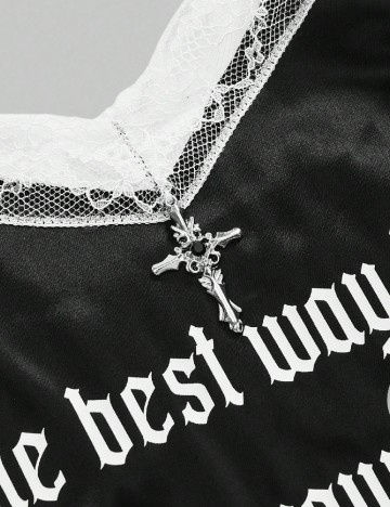 Rochie scurta Romwe Plus Size, negru