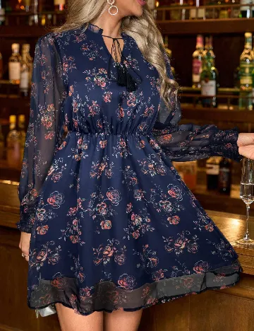 Rochie scurta SHEIN CURVE, bleumarin