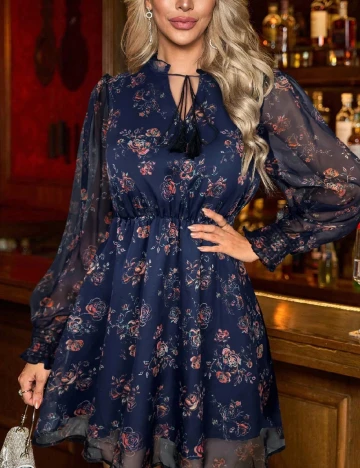 Rochie scurta SHEIN CURVE, bleumarin