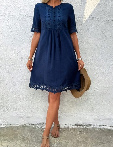 Rochie scurta Emery Rose, bleumarin