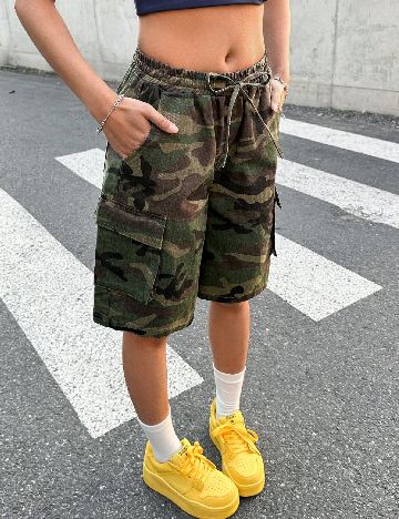 Pantaloni scurti Shein Kids, army