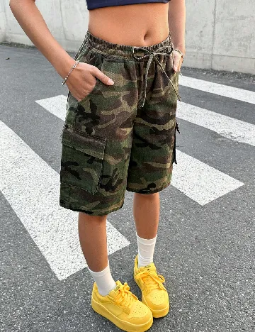 Pantaloni scurti Shein Kids, army