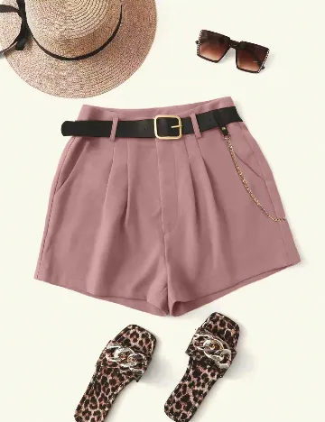 Pantaloni scurti SHEIN, roz pudra inchis