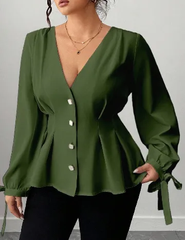 Camasa SHEIN CURVE, verde