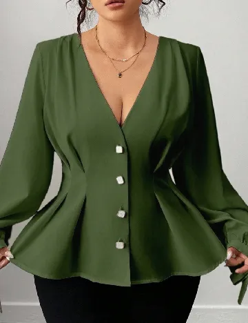 Camasa SHEIN CURVE, verde